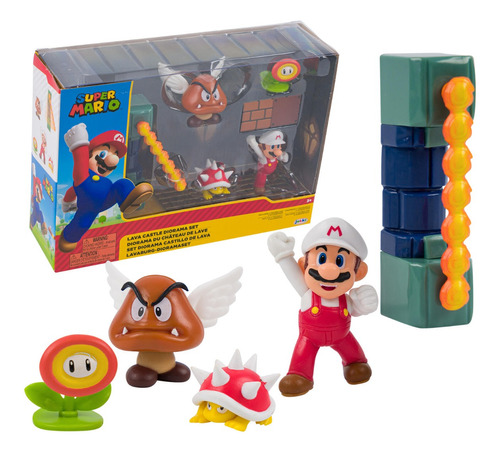 Super Mario Bros Set Diorama Castillo De Lava Set De Figuras