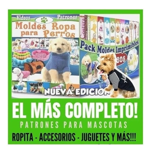 Kit Imprimible Ropa Canina Moldes Patrones Ropa Perros
