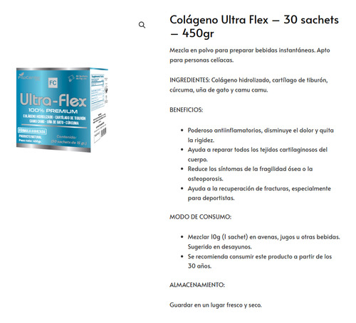 Ultra Flex Fitocenter Colageno Hidrolizado - Curcuma 450g