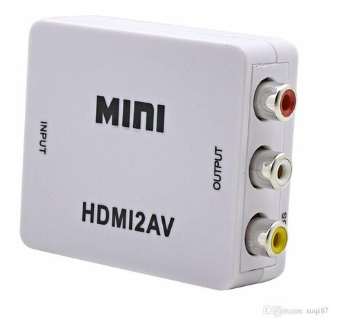 Imagen 9 de 10 de Conversor Hdmi A Rca Full 1080p Notebook Proyector Fact A B