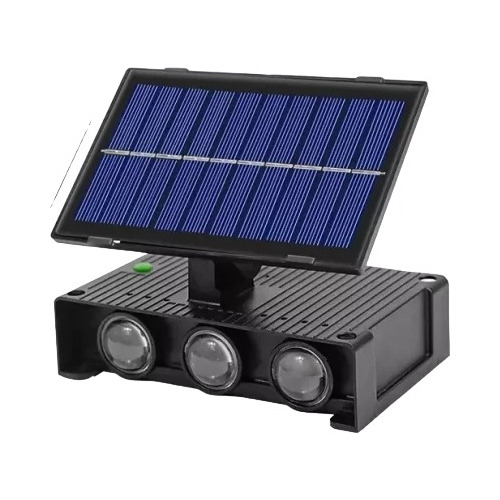 Foco Solar De Pared Exterior Luz Cálida 6 Led