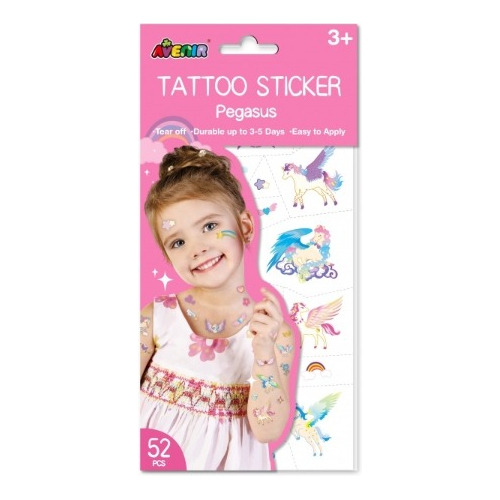 Tatuajes Infantiles Para Niños Avenir Pegasus 52 Pcs