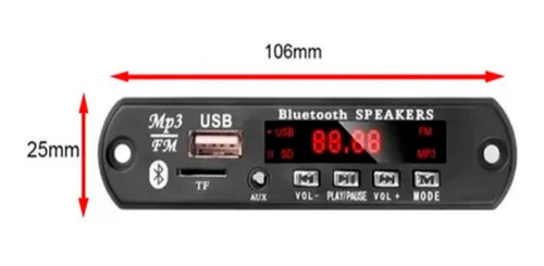 Imagem 4 de 5 de Placa Decodificador Usb P/ Caixa Ativa Mp3 Fm Aux Bluetooth