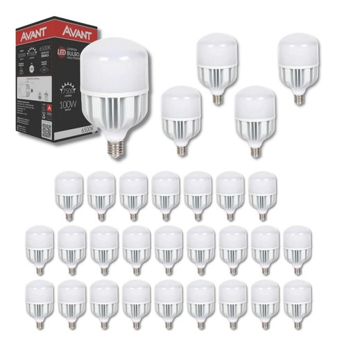 Kit 30 Lâmpada Led Bulbo 100w E40 6500k Alta Potência Branco Cor da luz Branco-frio 110V/220V