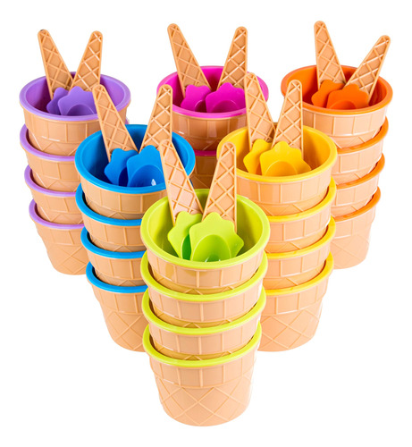 Green Direct Taza Helado Cuchara Plato Plastico Postre Para