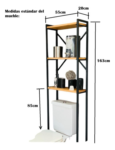 Mueble Organizador De Baño 3 Estantes Sobre Mochila Repisa