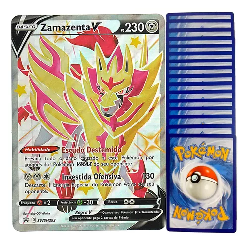 Carta Pokémon Zamazenta V Lendário Grande Jumbo