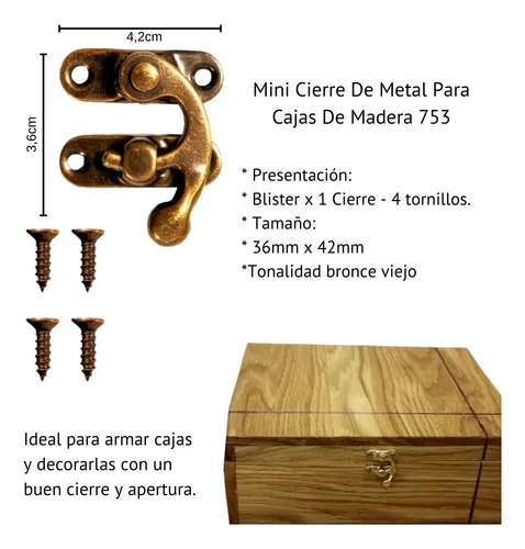 Herrajes Cierre De Metal 36x42 Para Cajas De Madera 753