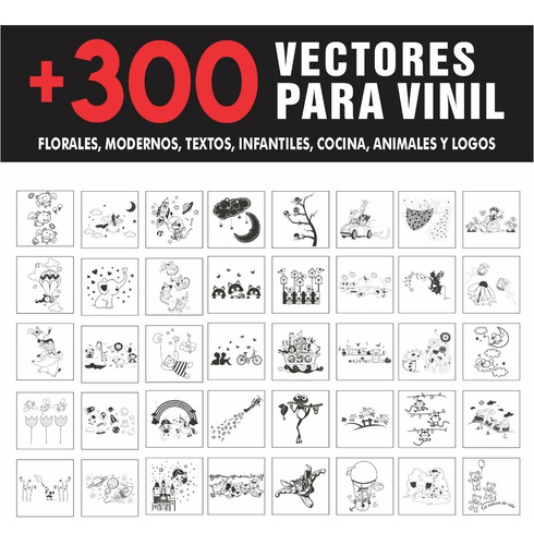 Catalago +300 Vectores Vinil Decorativo Corte Plotter