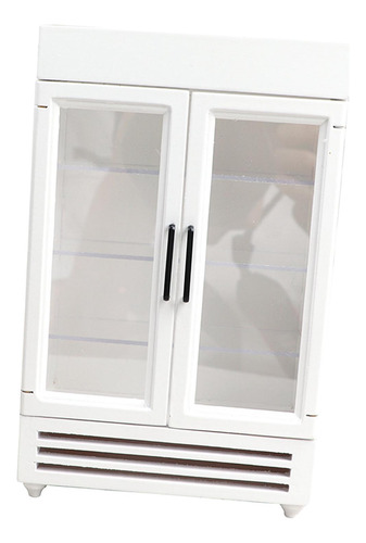 Mini 1/12 Dollhouse Geladeira Simulação Acessórios Branco