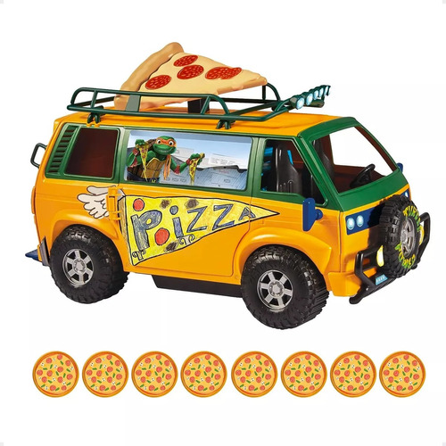 Pizza Van Vehiculo Tortugas Ninja Original Con Accesorios