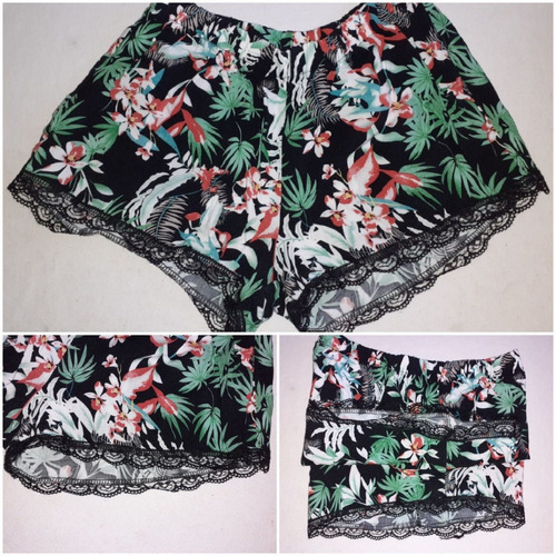 Short Pijama Hawaiano Con Puntillas.t S.medidas.leer Info...