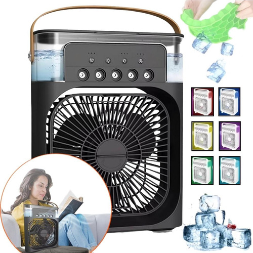 Mini Ar Condicionado Ventilador Portátil Reservatório Água Cor Preto 110V/220V