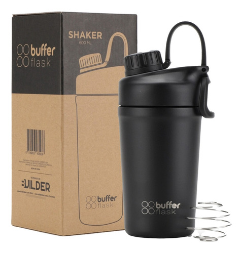 Shaker Proteina Agua Buffer Gym Acero Inox 600ml Mezclador