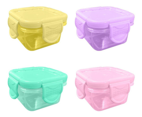 4 Pcs Mini Topper Recipiente Hermetico Cocina 10742 Color Multicolor