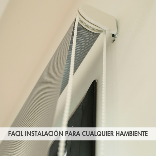 Cortina Roller Sun Screen 6% 90x140 Cm Standard Translucida Blanco/gris