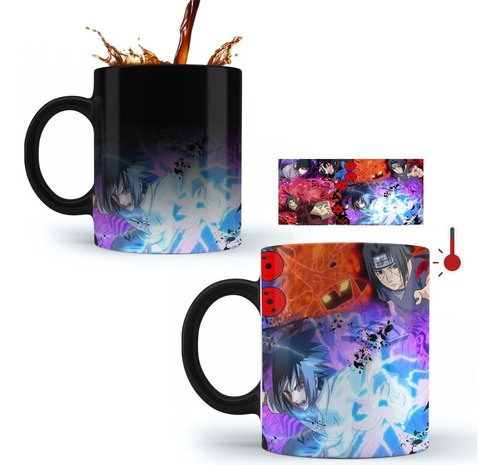 Taza Mágica Naruto Sasuke E Itachi Uchiha