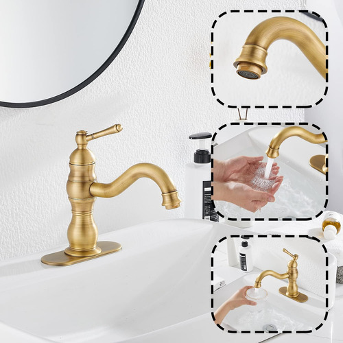 Llave De Baño De Latón Antiguo Giratorio De 360° Para Baño