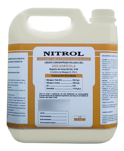 Nitrol (nitrógeno Para Plantas) X 4 L