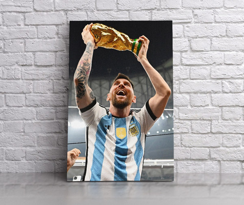 Cuadro Argentina Campeón Qatar 2022 Lionel Messi 45x30 Cm 02