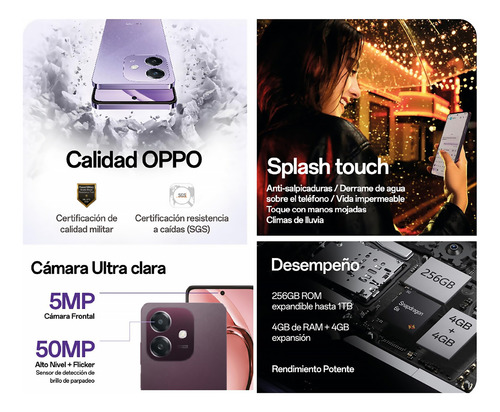 Oppo Serie A A40 256 Gb Café 4 Gb Ram At&t Unefon