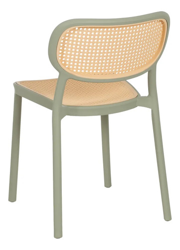 Set De 2 Sillas De Comedor Modernas Cassias Modelo Christian Liso Verde Beige
