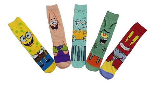 Docena De Medias Largas Con Dibujos Pokemon,baby Yoda,mickey