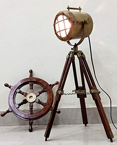 Decor Latón Antiguo Lámpara De Computadora Con Trípode