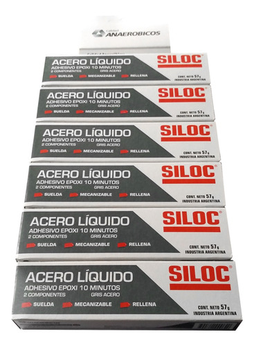 Acero Liquido Siloc Epoxi Repara Tanque Combustible X 6 Un.