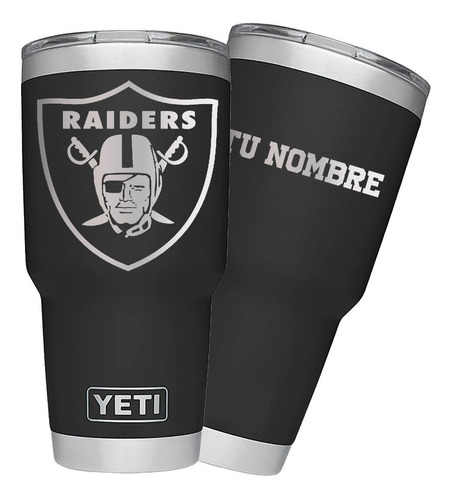 Yeti 30 Oz Grabado Láser Raiders Nfl