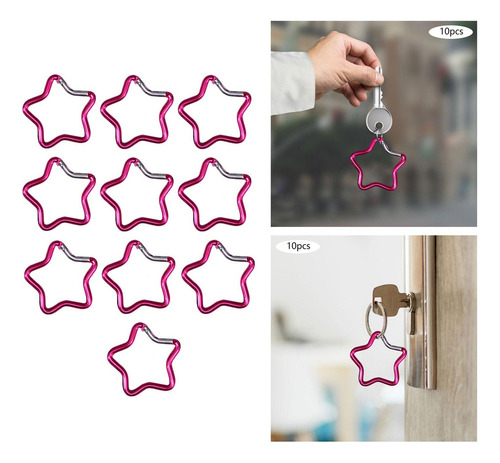 10 Piezas Mosquetón En Forma De Estrella De Cinco Puntas