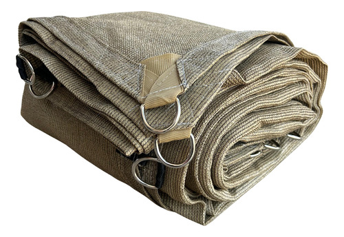 Malla Sombra 5x7 Reforzada Lista Para Colocar Raschel 90% Beige