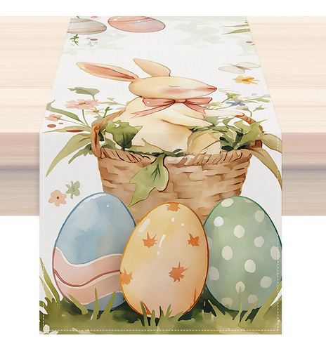 Mantel De Decoración De La Mesa De Conejo De Huevo De Pascua