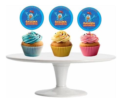 Gallina Pintadita Cupcake Toppers Adorno Para Muffins X10