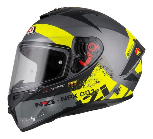 Capacete Moto Fechado Nzi Trendy Canadian Antracite/amarelo Cor Amarelo Tamanho do capacete 58 (M)