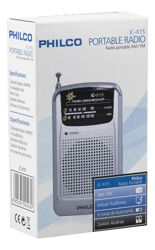 Radio A Pilas Philco Icx-15 Fm/am Portable De Bolsillo