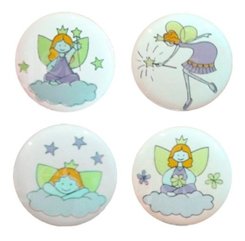 Imagen 3 de 8 de Tiradores Ceramica Infantil Manija Cajon 29mm Vintage Mueble