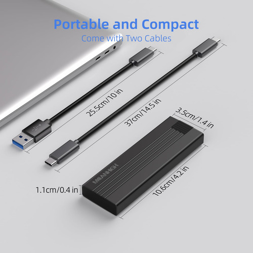 Ssd Enclosure Meanhigh M.2 Nvme Sata Usb 3.2 Gen 2 10gbps