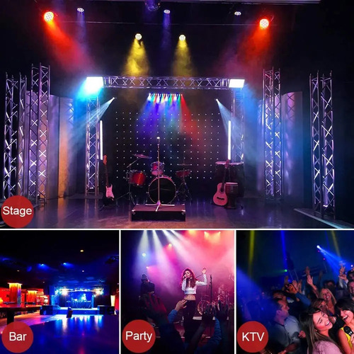 Packx2 Proyector Led Rgb Luces Dj Luz Fiesta Dmx Disco 36led