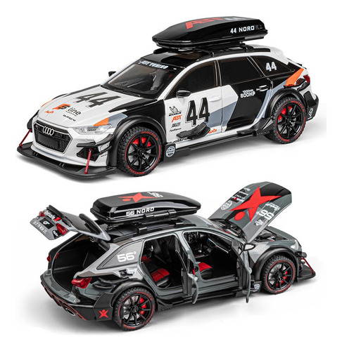 Audi Rs6 Quattro Miniatura Metal Coche Con Luz Y Sonido 1/24