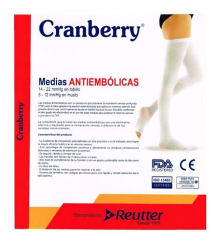 Medias Antiembólicas Cranberry S / M / L / Xl Talla S