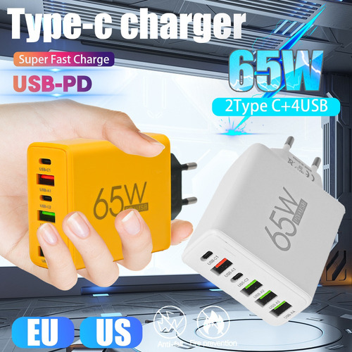 Cargador Usb C De 65 W, Cargador De Pared De Carga Rápida De