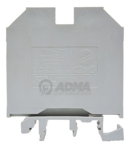 Bornera De Paso 35mm Bpn Gris Zoloda Riel Din