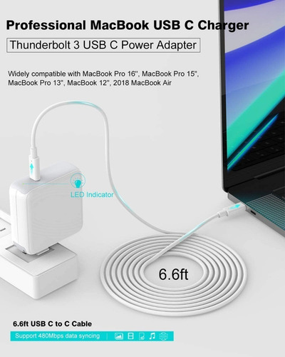 Cargador Szpower Usb C 96w Para Macbook Air M2 A2681 2022