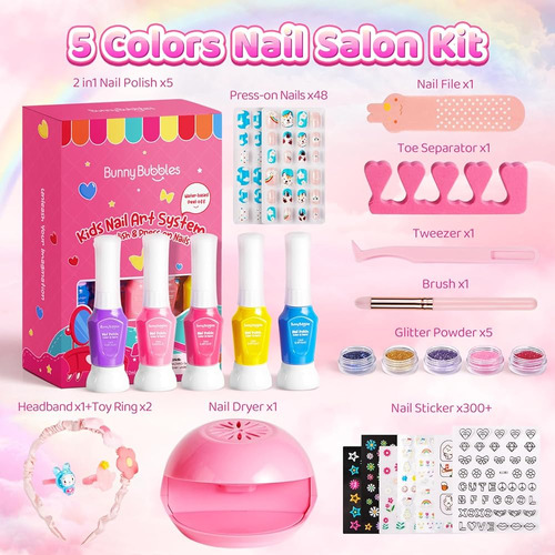 Kit De Esmalte De Uñas Para Niños Con Secador De Uñas Para R