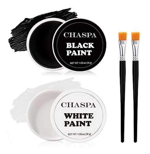 Pintura Para Cara  Chaspa Pintura Facial Negro + Blanco Paya