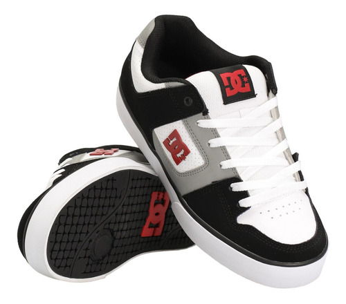 Imagen 1 de 8 de Tenis Dc Shoes Pure Black White Grey Skate Hombre