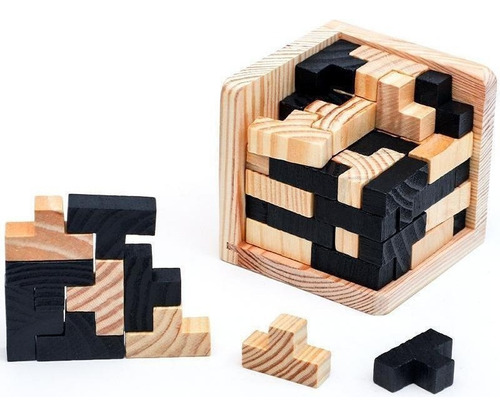 Bloques De Construcción De Tetris De Juguete De Madera