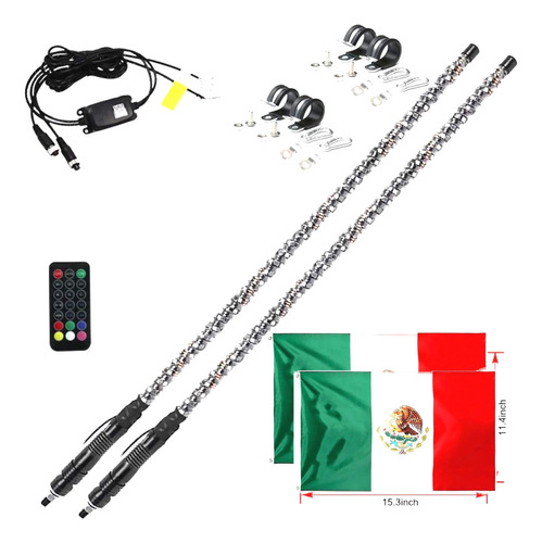 Antenas X2 Led Trasera Can Am,maverick, Rzr, Jeep, Bluetooth