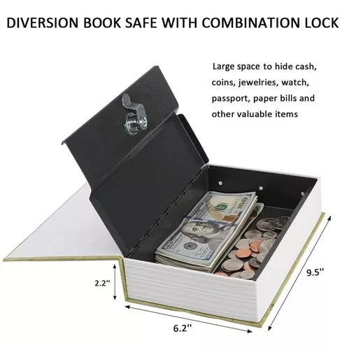 Caja Fuerte Seguridad, Formato Libro C/cerradura Combinación